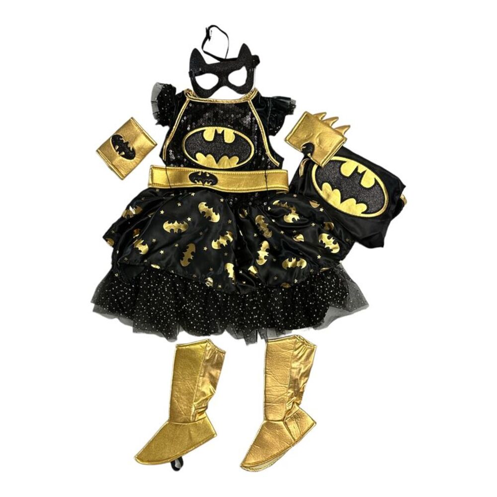 Batgirl - DC Batgirl Girl's Dress, Mask, Cape, Wrist Cuffs & Shoe Covers Costume